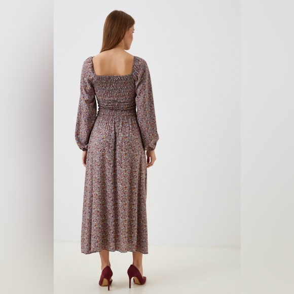 Forever 21 Floral Long Sleeve Puff Maxi Dress - Picture 1 of 12